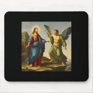 Tapis De Souris Sur la montagne où Jésus Satan tente le Christ