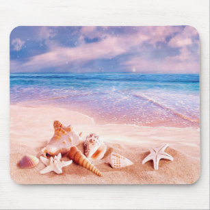 Tapis de souris de jeu décor vague de mer, accessoire de bureau