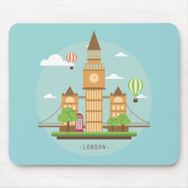 Tapis de souris sur les monuments de Londres en An (Devant)