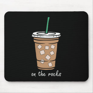 Tapis De Souris Sur Les Roches Rétro Café Glacié Été Boisson Poc