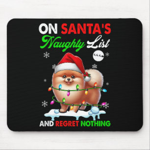 Tapis De Souris Sur Père Noël Xmas Naughty List Regret Nothing Pèr
