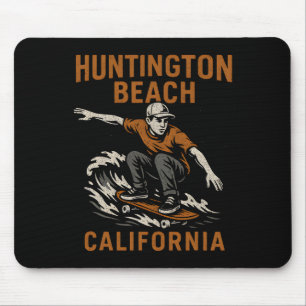 Tapis De Souris Surf Huntington Beach Californie Vintage Hommes B
