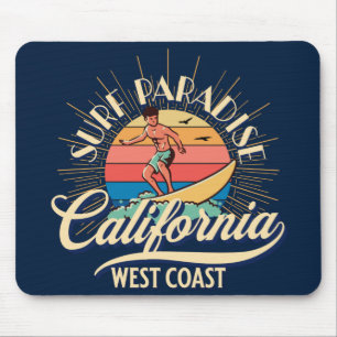 Tapis De Souris Surf Paradise Californie Côte Ouest