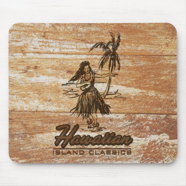 Tapis De Souris Surf Shack Hawaiian Faux Wood (Devant)