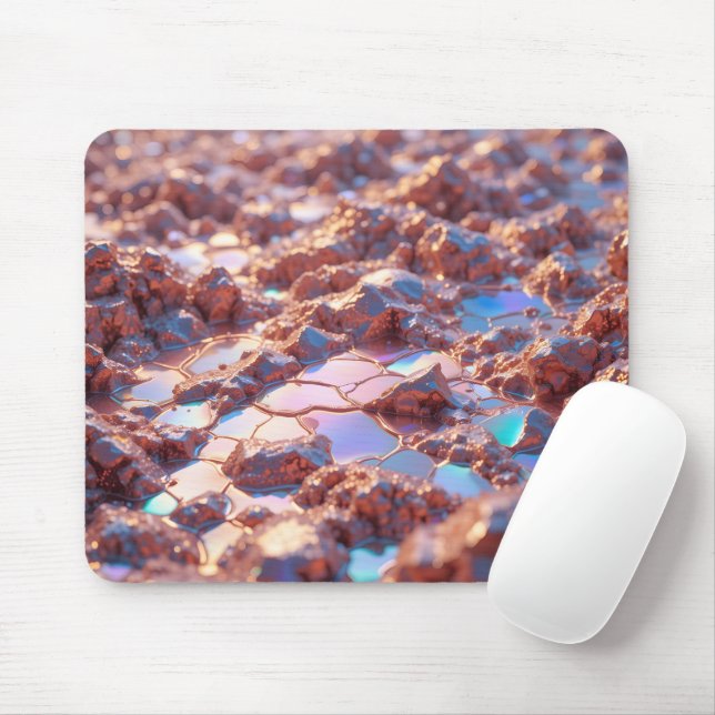Tapis De Souris Surface de bismuth Iridescente (Avec souris)