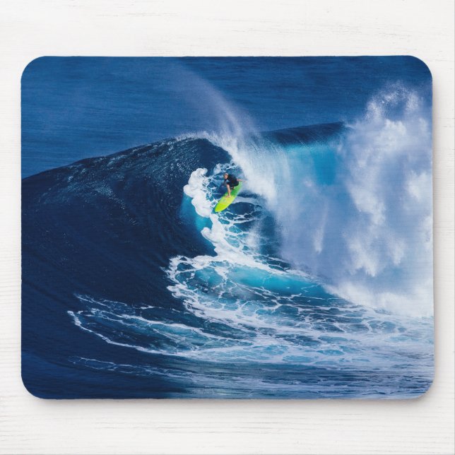 Tapis De Souris Surfer sur planche de surf verte (Devant)