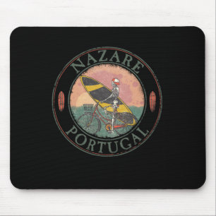 Tapis De Souris Surfeur de Nazaré I Portugal Rétro I Surf I Nazaré