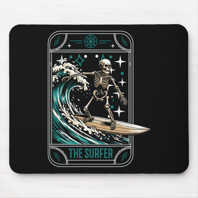 Tapis De Souris Surfeur faisant du surf sur une planche de surf -  (Devant)
