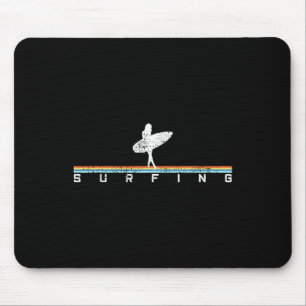Tapis De Souris Surfeur Surf Planche de Surf Vintage Style Rétro