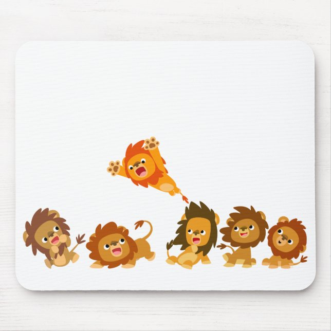 Tapis De Souris "Surprise ! !" Cartoon mignon Lions Mousepad (Devant)