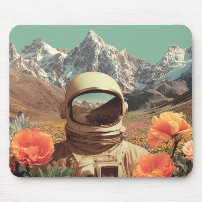 Tapis De Souris Surreal Astronaut In Flower Field (Devant)