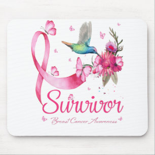 Tapis De Souris Survivant Hummingbird Ribbon Cancer du sein
