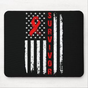 Tapis De Souris Survivant qui gagne la maladie cardiaque Drapeau a