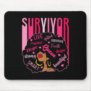 Tapis De Souris Survivante Femmes Noires Sensibilisation au cancer