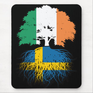 Tapis De Souris Sweden Irish Ireland Tree Roots Flag