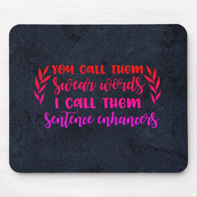 Tapis De Souris Sweer les mots Black Mousepad (Devant)