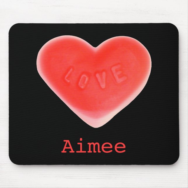 Tapis De Souris Sweet Heart Black 'Nom' mousepad (Devant)