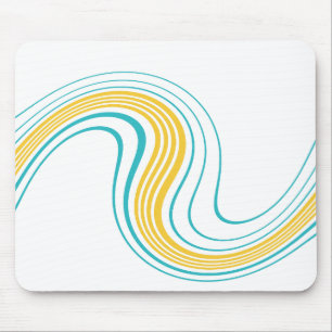 Tapis De Souris Swirl simple - Turquoise et jaune