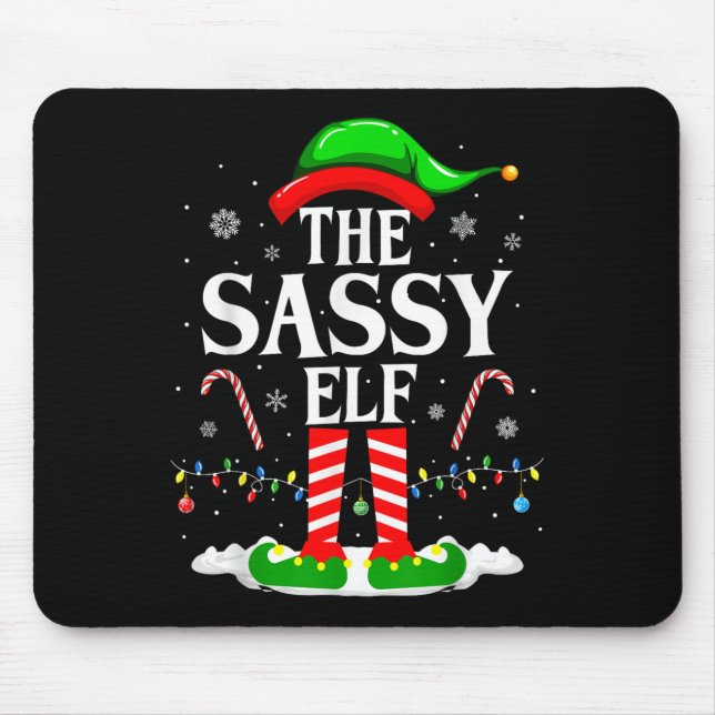 Tapis De Souris Sy Elf Xmas Funny Matching Family Group Christ (Devant)