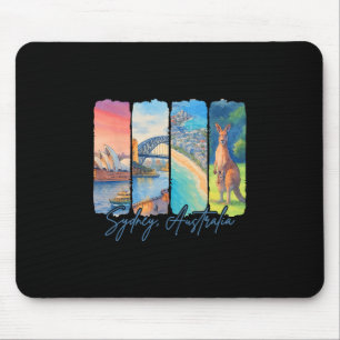 Tapis De Souris Sydney Australie Voyage Séjour Pinceau Souvenir