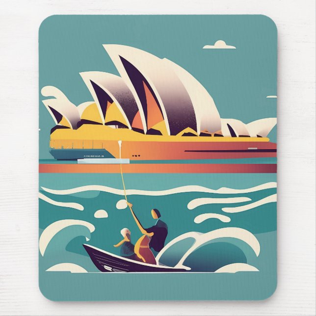 Tapis De Souris Sydney Opera House Australie peinture souvenir (Devant)