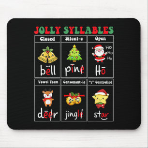 Tapis De Souris Syllabes Joyeux Noël Professeur Étudiants Drôle S