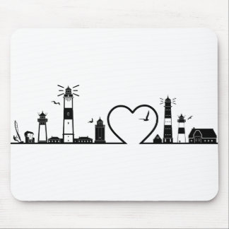 Tapis De Souris SYLT Nordsee Insel City Skyline Silhouette