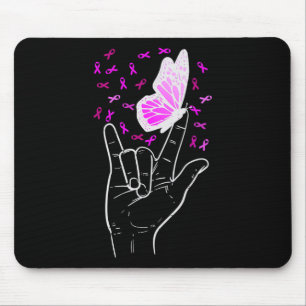 Tapis De Souris Symbole d'amour Papillon Sensibilisation au cancer