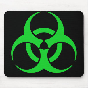 Tapis De Souris Symbole de biodanger vert