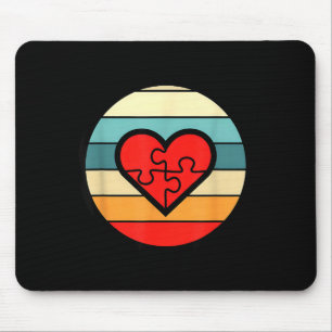 Tapis De Souris Symbole de cœur de puzzle de sensibilisation à l'a