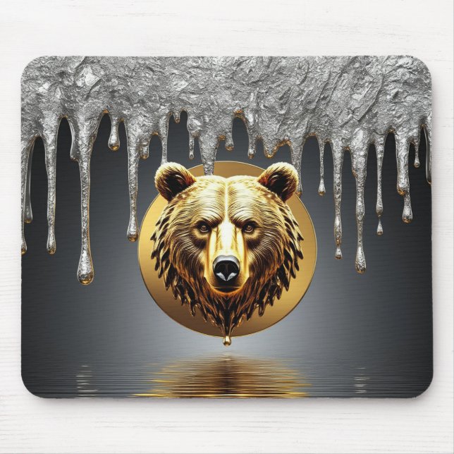 Tapis De Souris Symbole de faune majestueux ours doré 🐻 (Devant)