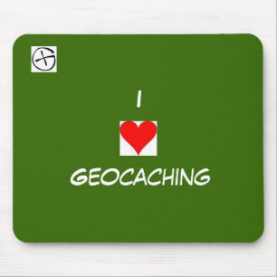 Tapis De Souris symbole de geo, coeur, I, Geocaching