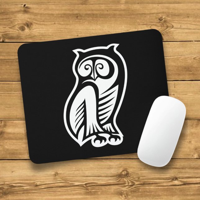 Tapis De Souris Symbole de hibou blanc (Créateur téléchargé)