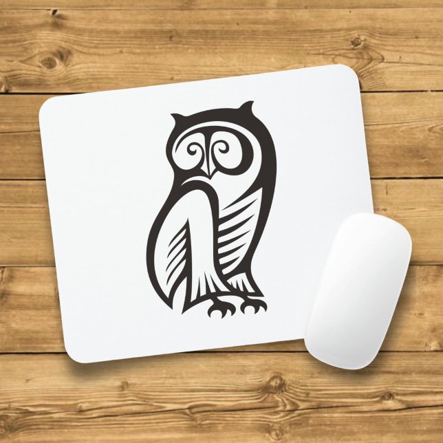 Tapis De Souris Symbole de hibou noir (Créateur téléchargé)