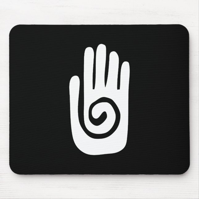 Tapis De Souris symbole de la main Hopi guérir spirale paume améri (Devant)