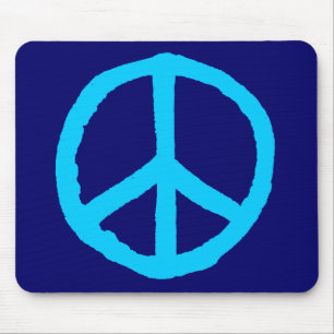 Tapis De Souris Symbole de la Paix Brute - Nuances de Bleu II