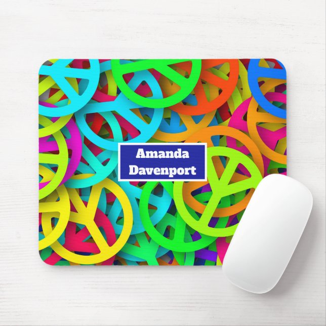 Tapis De Souris SYMBOLE DE LA PAIX Motif Super 60 VIBE (Avec souris)