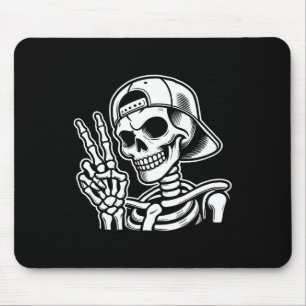 Tapis De Souris SYMBOLE DE LA PAIX Squelette Retro Halloween Squel