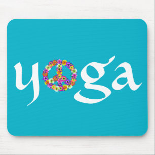 Tapis De Souris SYMBOLE DE LA PAIX Yoga Floral