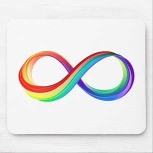 Tapis De Souris Symbole de l'infini arc-en-ciel stratifié