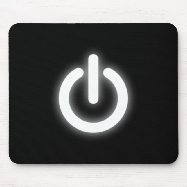 Tapis De Souris Symbole de mise sous tension lumineux drôle (Devant)
