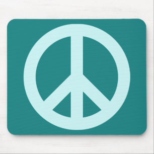 Tapis De Souris Symbole de paix Aqua et sarcelle