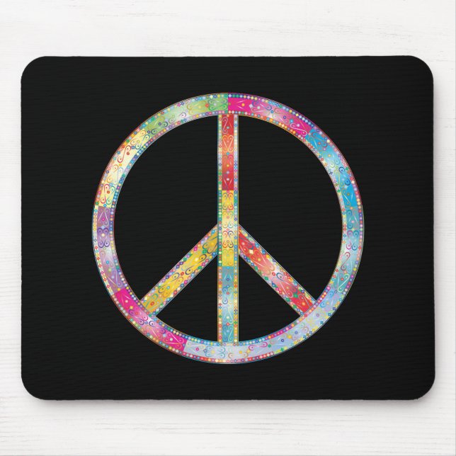 Tapis De Souris SYMBOLE DE PAIX Coloré (Devant)