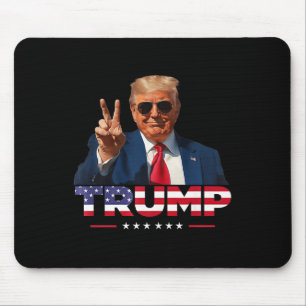 Tapis De Souris SYMBOLE DE PAIX DE Trump MAIN Drapeau américain Tr