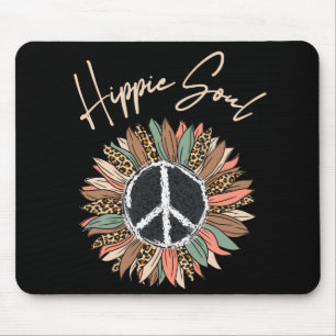 Tapis De Souris SYMBOLE DE PAIX Hippie Soul Tournesol