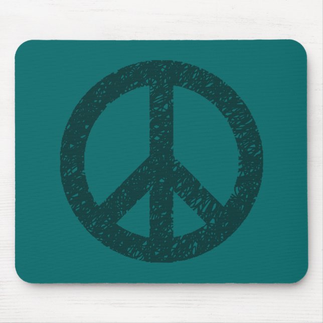 Tapis De Souris Symbole de paix Scribble Stenciled (Devant)