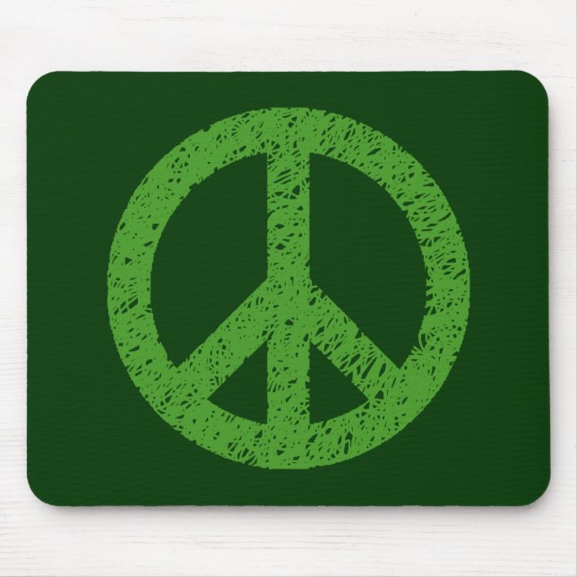 Tapis De Souris Symbole de paix Scribble Stenciled (Devant)