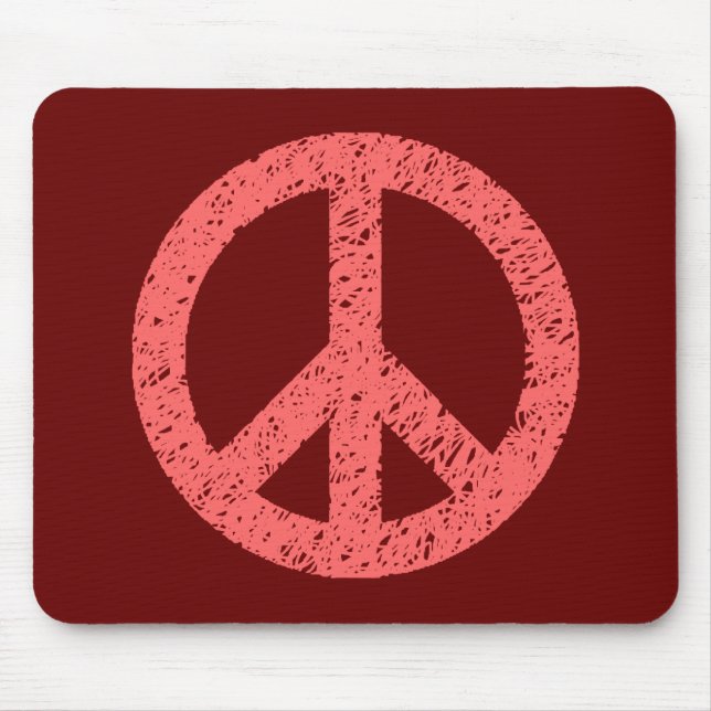 Tapis De Souris Symbole de paix Scribble Stenciled (Devant)