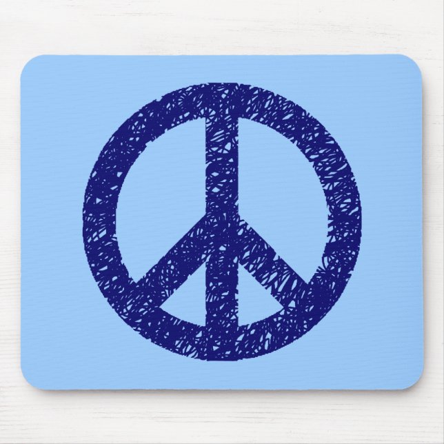 Tapis De Souris Symbole de paix Scribble Stenciled (Devant)