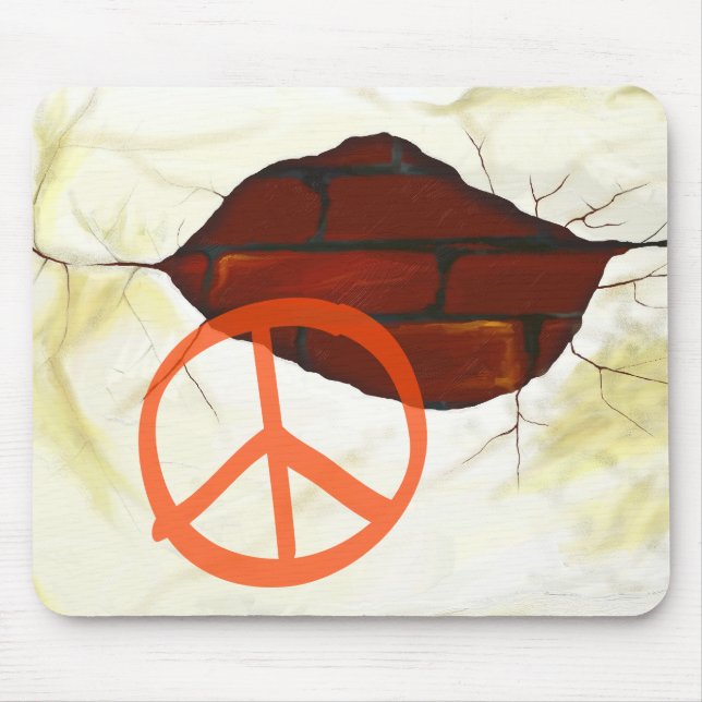 Tapis De Souris Symbole de paix sur le mur, mousepad (Devant)